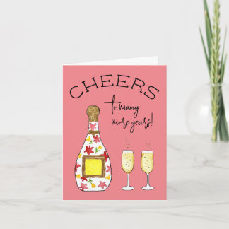 Cheers roligt Champagne-födelsedag Kort