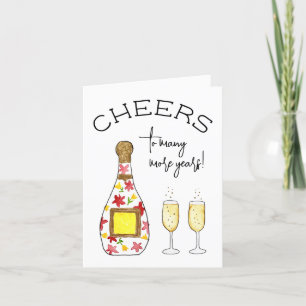 Cheers roligt Champagne-födelsedag Tack Kort