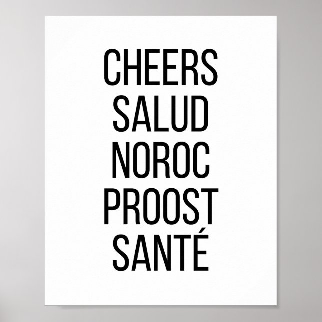 Cheers Salud Noroc Proost Sante Poster (Framsidan)