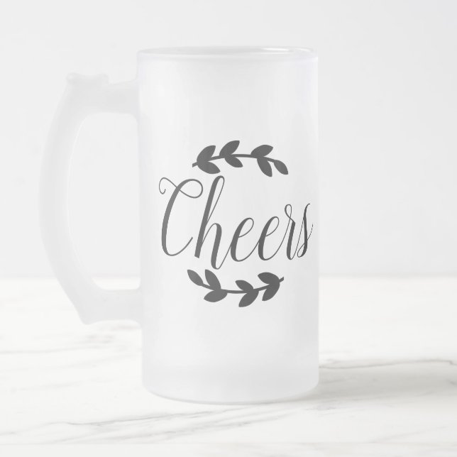 Cheers Script & Black Laurels Frostat Ölglas (Vänster)