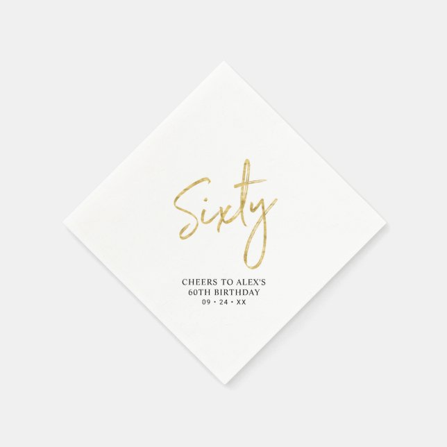 Cheers sextio | Modern Vuxen 60:e Födelsedagsfeste Pappersservett (Hörn)