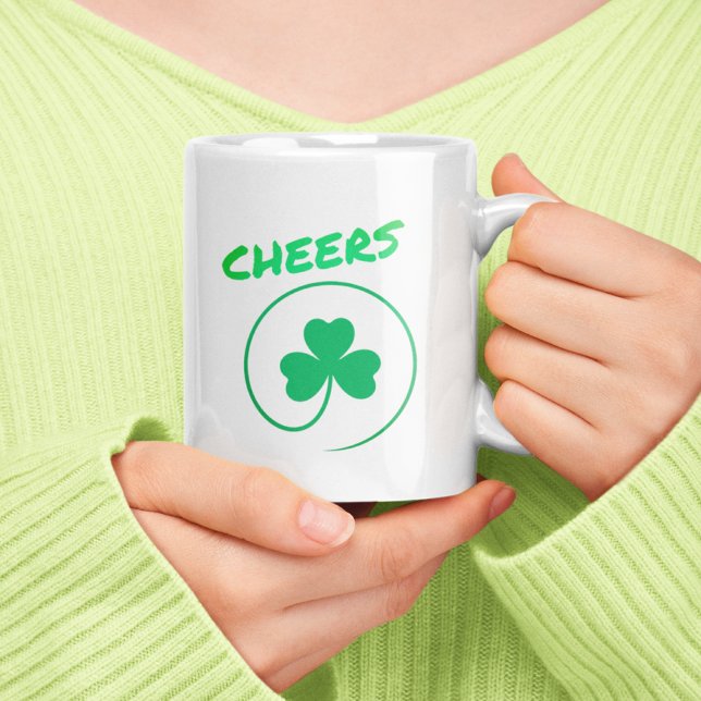Cheers Shamrock Klöver Ireland Irish St Patrick's Kaffemugg (Skapare uppladdad)