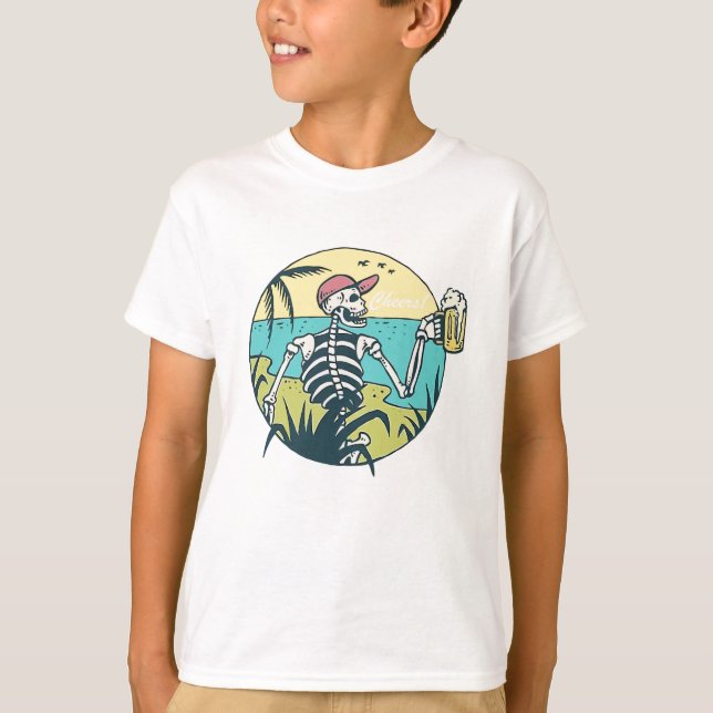 Cheers Skull T Shirt (Framsida)