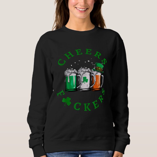 Cheers St. Patrick's Day Irish Drinking Green Sham T Shirt (Framsida)