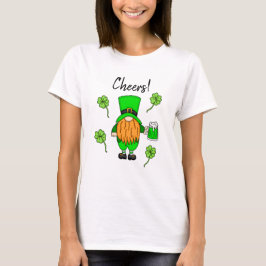Cheers St patrick's day Leprechaun | Grönt Beer T- T Shirt