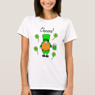 Cheers St patrick's day Leprechaun Grönt Beer T- T Shirt