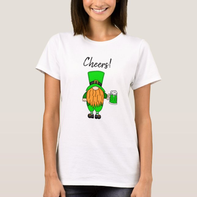 Cheers St patrick's day Leprechaun | Grönt öl T Shirt (Framsida)