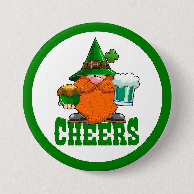 Cheers St. Patrick's Day Leprechaun Knapp (Framsida)