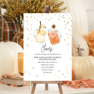 Cheers Thanksgiving Mason Burk Pumpkin Apple Drink Inbjudningar