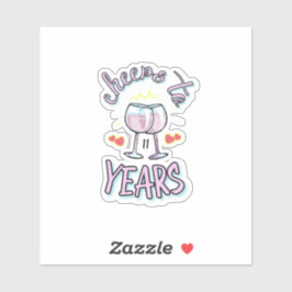 Cheers till 11 år bröllop-årsdagen för champagne klistermärken