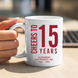 Cheers till 15 års affärsårsdag Kaffe Mugg