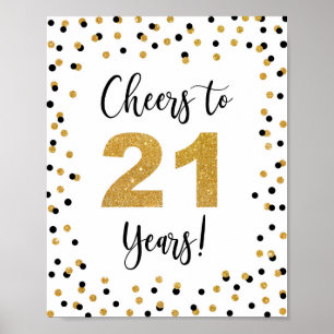 Cheers till 21 års årsdag eller födelsedagssignatu poster