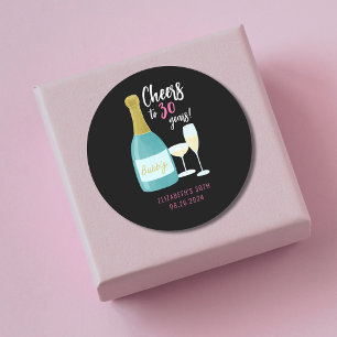 Cheers till 30 år med bubbla 30års födelsedag part runt klistermärke