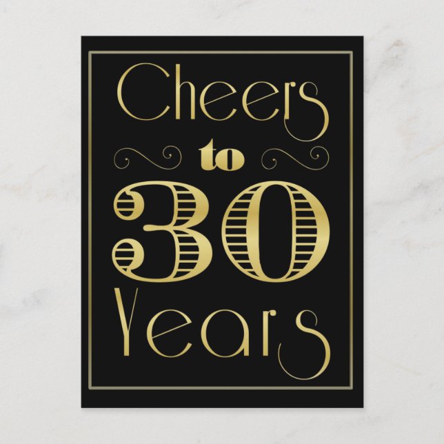 Cheers till 30 år vykort (Framsida)