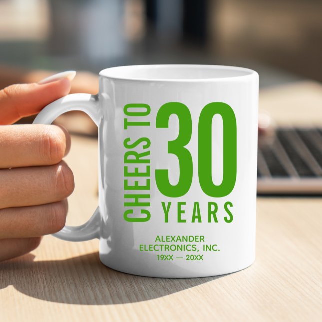 Cheers till 30 års affärsdag kaffemugg (Change to ANY YEAR! Lots of other colors and years pre-done for you in our collection.)