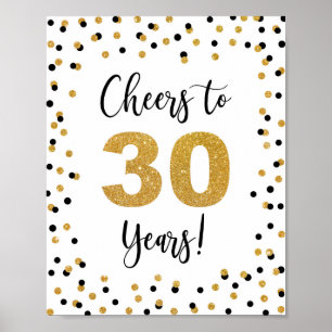 Cheers till 30 års årsdag eller födelsedagssignatu poster