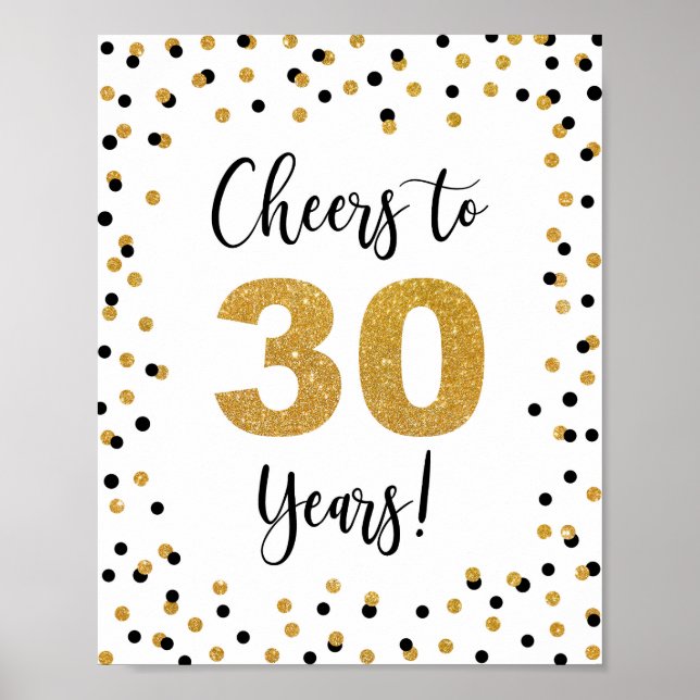 Cheers till 30 års årsdag eller födelsedagssignatu poster (Framsidan)