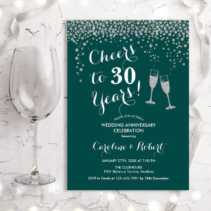 Cheers till 30 års årsdag - Emerald Grönt Inv Inbjudningar