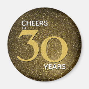 Cheers till 30 års Black Guld 30års födelsedag Magnet