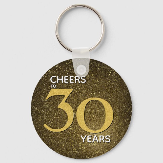 Cheers till 30 års Black Guld 30års födelsedag Nyckelring (Framsida)