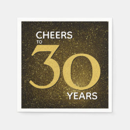 Cheers till 30 års Black Guld 30års födelsedag Pappersservett