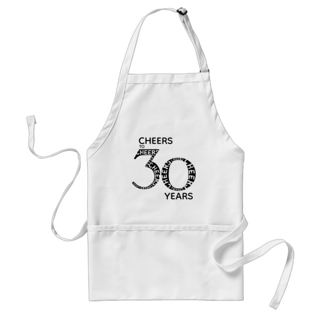 Cheers till 30 års Black White 30års födelsedag Förkläde (Framsidan)