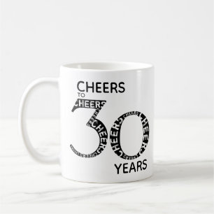 Cheers till 30 års Black White 30års födelsedag Kaffemugg