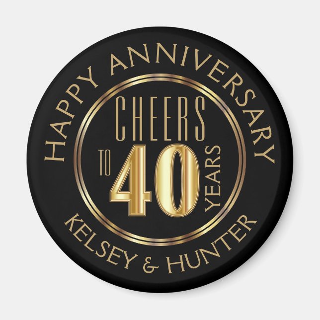 Cheers till 40 år magnet (Framsidan)