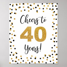 Cheers till 40 års årsjubileum eller födelsedagssk poster