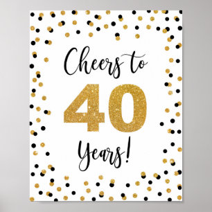 Cheers till 40 års årsjubileum eller födelsedagssk poster