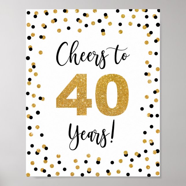 Cheers till 40 års årsjubileum eller födelsedagssk poster (Framsidan)
