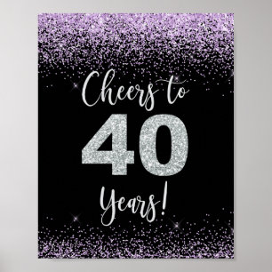 Cheers till 40 års födelsedags- eller årsfirande poster