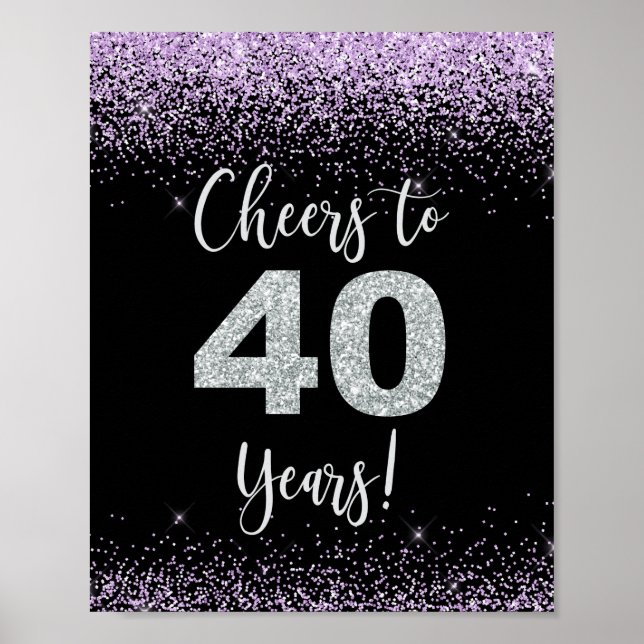Cheers till 40 års födelsedags- eller årsfirande poster (Framsidan)