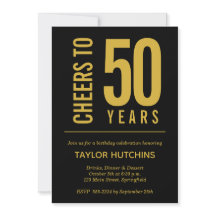 Cheers till 50 år Black och Guld Birthday