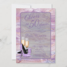 Cheers till 50 år Lavender Guld Birthday