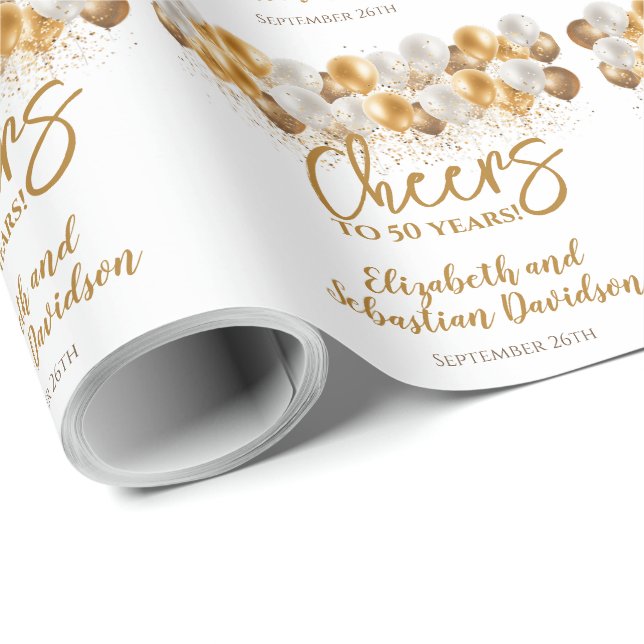 Cheers till 50 år presentpapper (Rullad Hörn)