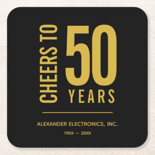 Cheers till 50 års affärsdag underlägg papper kvadrat
