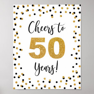 Cheers till 50 års årsdag eller födelsedagssignatu poster