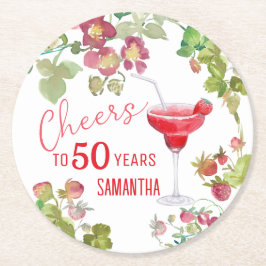 Cheers till 50 års Milstolpnad Underlägg Papper Rund