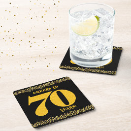 Cheers till 70 år Sjuttioårsjubileum Underlägg Papper Kvadrat