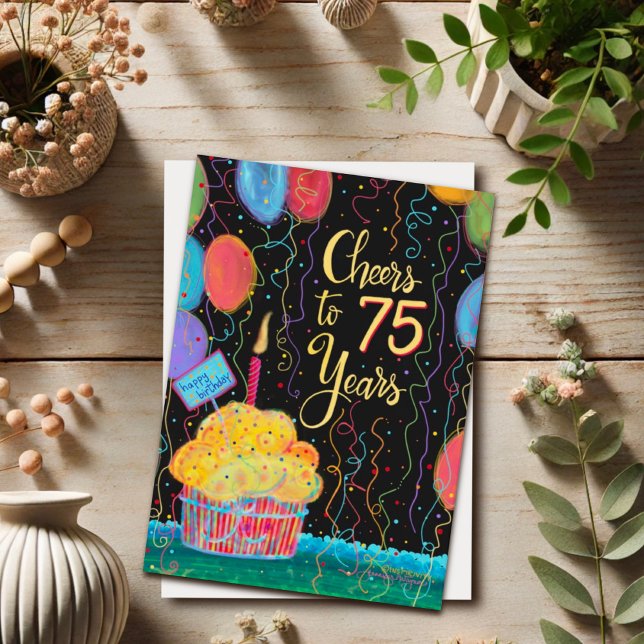 Cheers till 75 år Grattis på födelsedagen Kort (Skapare uppladdad)