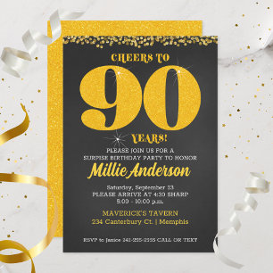 Cheers till 90 års födelsedag 90:e nitton inbjudningar