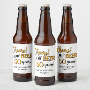 Cheers till Öl 50:e födelsedagen Ölflaska Etikett