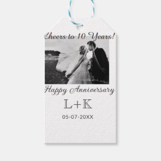 Cheers to 10 Years happy anniversary add photo dat Presentetikett