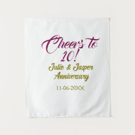 Cheers to 10th wedding anniversary mauve golden na