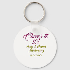 Cheers to 10th wedding anniversary mauve golden na nyckelring