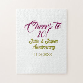 Cheers to 10th wedding anniversary mauve golden na pussel