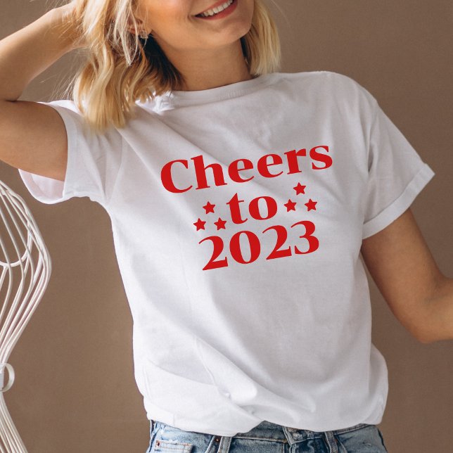 Cheers to 2023 Modern Women's Gott nytt år T Shirt (Skapare uppladdad)
