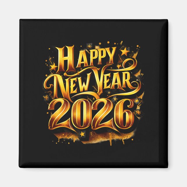 Cheers To 2026 Happy New Year Party  Magnet (Framsidan)