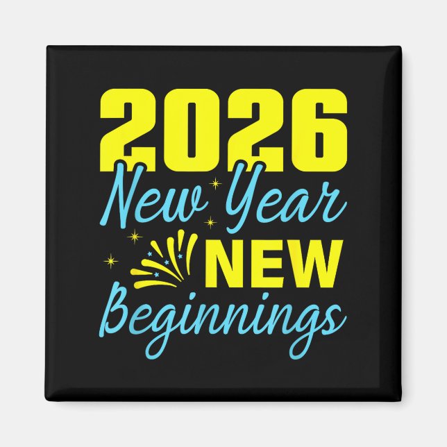 Cheers To 2026 Happy New Year Party New Beginning  Magnet (Framsidan)